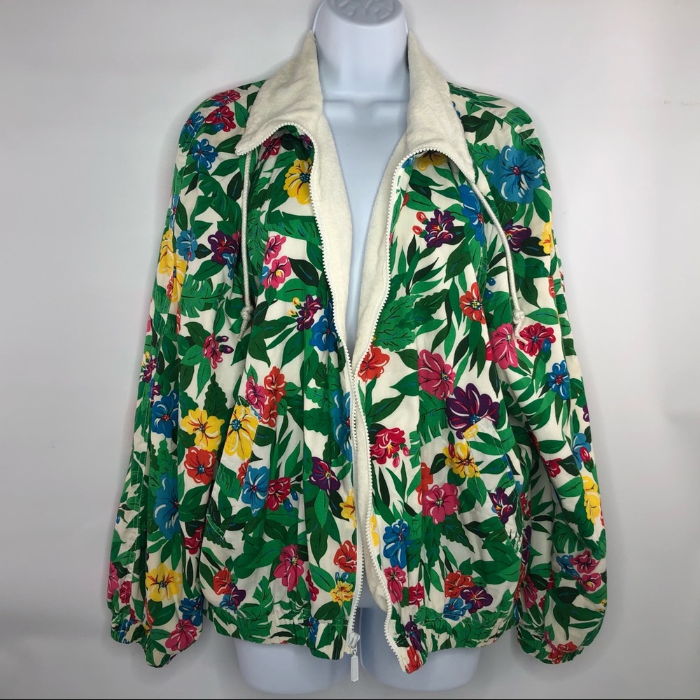 Vintage floral zip jacket